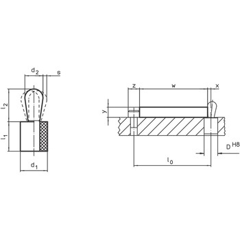 プレッシャー・ピン プラスティック製のばね Halder