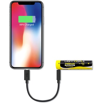 明るさ1250ルーメンLEDフラッシュライト 充電池(スマホ給電可付属 ライティンゲイル