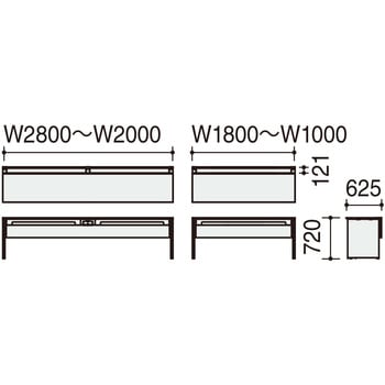 DWV-WD1606-E6APAW2 デスク ワークヴィスタ+ 片面D600 開閉式配線