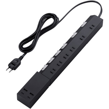電源タップ (コンセント×6 Type-C×2 USB-A×2) PD対応 個別スイッチ フットパーツ付 - エレコム