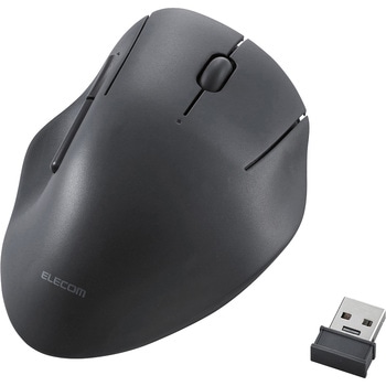 ワイヤレスマウス 無線 2.4GHz USB 静音 5ボタン エルゴノミクス 抗菌 Mサイズ エレコム