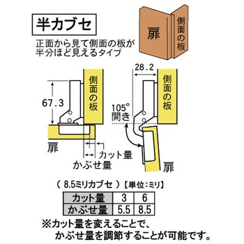 モリギン ムラコシ スライド蝶番 本体座金セット ACE(エース/モリギン)