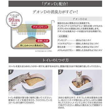 システムトイレセット トイレに流せる猫砂 デオンDサンド入 Petio