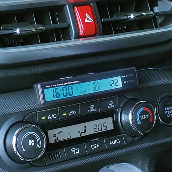 スリムクロック&サーモ+バッテリーチェッカー 槌屋ヤック