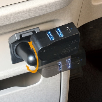 スリムポート ディレクション 2USB+Type-C 槌屋ヤック
