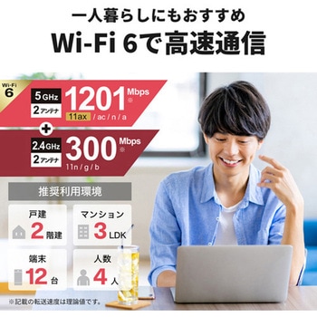 WiFiルーター (WiFi 6 対応) エスコ