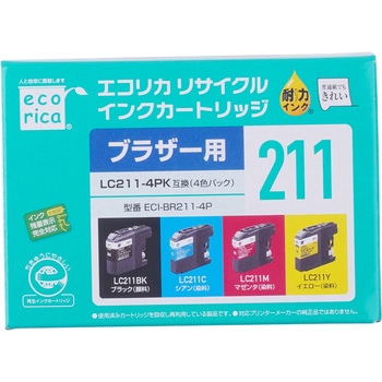 リサイクルインク Brother対応 LC211-4PK エコリカ