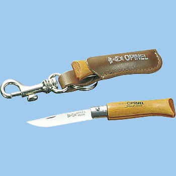 M-9168 オピネル ステンレスナイフNo.4スナップホルダー・茶革