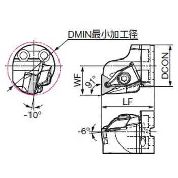 内径旋削用 スマートダンパー 交換式ヘッド(ネガティブインサート用) DTFN 止まり穴加工 住友電工ハードメタル