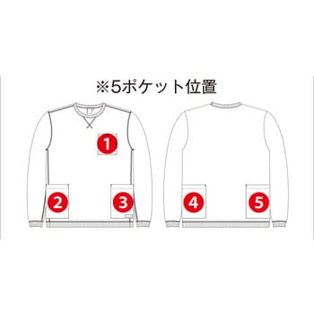 5ポケット 長袖Tシャツ コーコス信岡