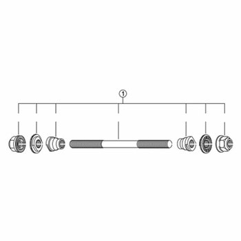 Y23T98010 ハブ軸組立品(軸長142mm/ 玉間100mm) 1個 SHIMANO(シマノ