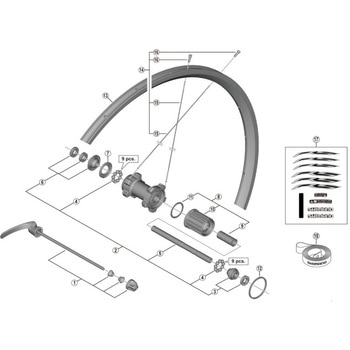 ハブ軸(M10×141mm)玉間130mmクイックレリーズ式用 SHIMANO(シマノ)