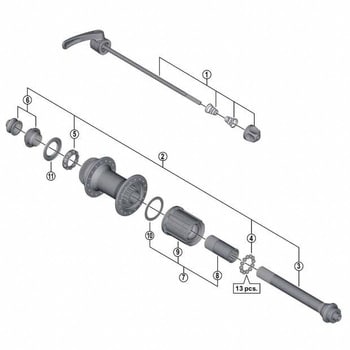 Y32Z98020 FH-M8000 クイック軸組立品 173mm 1個 SHIMANO(シマノ