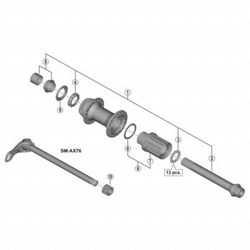 左ロックナット(M15) & 防水カバー付左玉押し(M15) SHIMANO(シマノ)