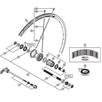 クイック軸組立品(163mm) - SHIMANO(シマノ)