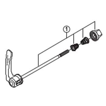 Y4D298060 クイック軸組立品(133mm/ブラック) 1個 SHIMANO