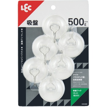 吸盤フック(ミニ)6入り LEC(レック)