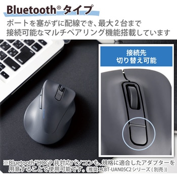 ワイヤレスマウス 無線 Bluetooth 静音 5ボタン Mサイズ 右手専用 抗菌 EX-G エレコム