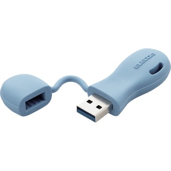 MF-JRU3032GBU USBメモリ 32GB USB A 一体型 キャップ式 ストラップホール付 シリコン素材 耐衝撃 1個 エレコム  【通販モノタロウ】