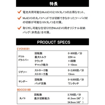 18Vマルチツールベーシック 丸ノコ+収納バッグ付き BLACK&DECKER