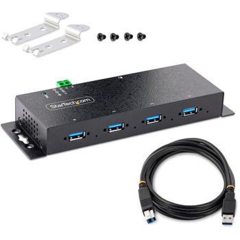 USBハブ/USB3.0(5Gbps)接続/4ポート(4xUSB-A)/産業用メタル筐体/ESD保護/サージ保護 StarTech.com