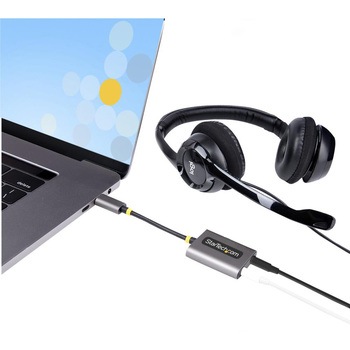 オーディオスプリッター/USB-C接続/2ポート3.5mm4極ステレオミニジャック/マイク入力付/24bitDAC StarTech.com