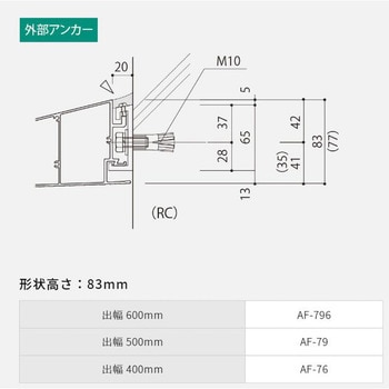 アルフィン庇(ひさし) AF796 出幅600 RC