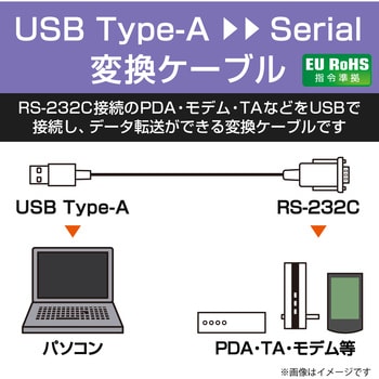 UC-SGT2 USB シリアル変換ケーブル 0.5m USB-A オス to RS232C (D-Sub9ピン) 【Windows11 他対応】  エレコム グラファイト色 - 【通販モノタロウ】