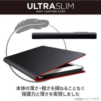 AQUOS wish3 (SH-53D) ケース ソフトレザー 手帳型 マグネット 衝撃吸収 超軽量 スタンド機能付 エレコム