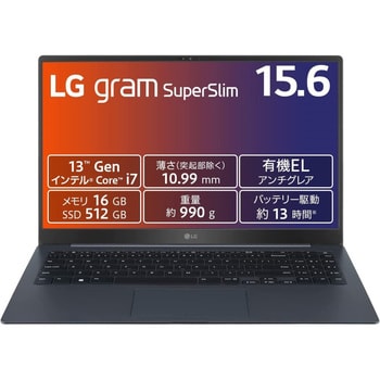 15Z90RT-MA75J Windows 11 Home/15.6インチ(有機EL)/第13世代インテル Core i7/990g/最大13時間駆動/メモリ  16GB SSD 512GB/英語配列 1個 LG 【通販モノタロウ】