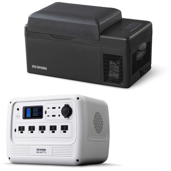 【お得なセット品】ポータブル冷蔵冷凍庫+ポータブル電源(700W) アイリスオーヤマ