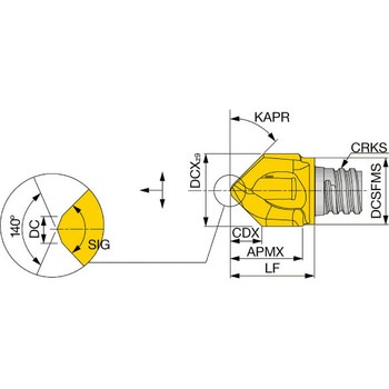 面取り&スポットドリル、2枚刃、面取り角30°， 45°， 60° タンガロイ