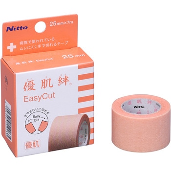 優肌絆 Easy Cut 個包装  3292K 25MM×7M 1カン サージカルテープ 25-2890-04 ニトムズ
