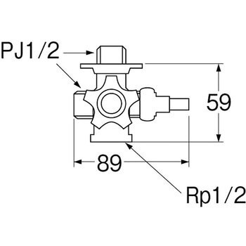 B410GK-13 水抜クロス分岐バルブ 1個 SANEI 【通販モノタロウ】