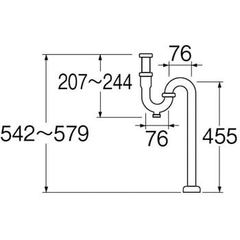 H702F-32 掃除口付Sトラップ SANEI 金属製のパイプ径32用 - 【通販