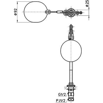 逆止付立形ロータンクボールタップ SANEI