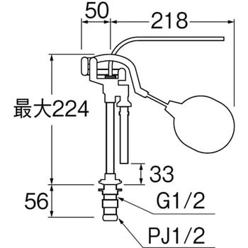 逆止付立形ロータンクボールタップ SANEI