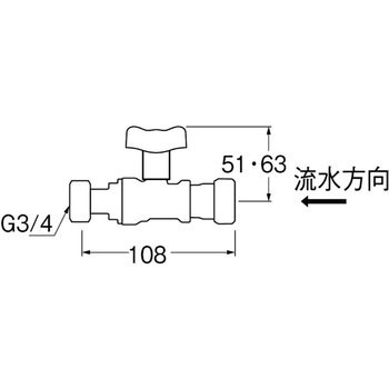 ナット付逆止付ボールバルブ(ワンタッチ) SANEI