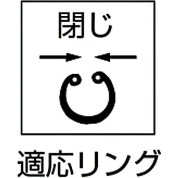 スナップリングプライヤー(穴用) 曲爪 TRUSCO