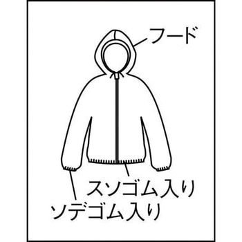 不織布使い捨て保護服フード付ジャンバー TRUSCO