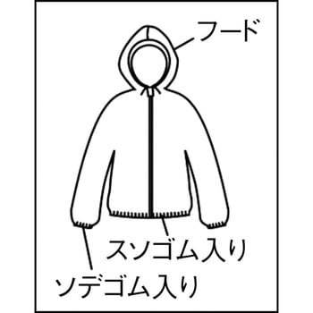 不織布使い捨て保護服フード付ジャンバー TRUSCO