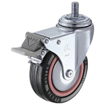 ハンマーキャスター 415MA・自在車(ゴム(B入)車)トータルロック付 ハンマーキャスター