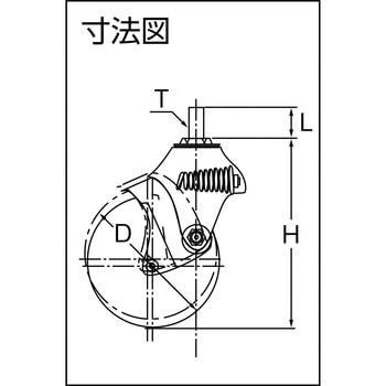 クッションキャスターM12X1．75線径2．9 ハンマーキャスター