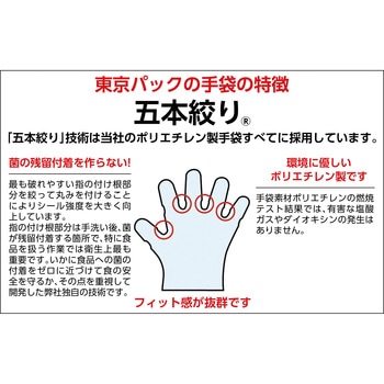 エンボス手袋ロング五本絞り 東京パック