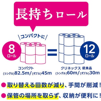 クリネックス トイレットペーパー 長持ちロール 日本製紙クレシア