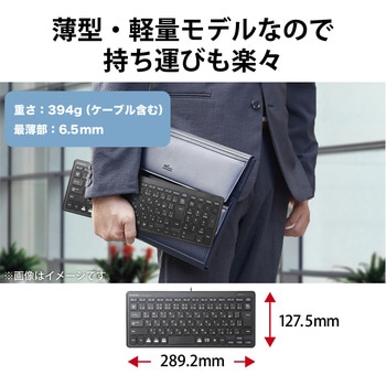 キーボード 有線 USB接続 超薄型 パンタグラフ ミニサイズ エレコム