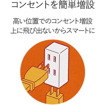 コンセントタップ 3個口 2P 前面2個口+下面1個口 トリプルタップ エレコム
