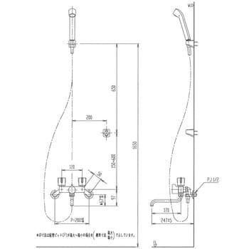 BF-WL115H 2ハンドルシャワーバス水栓 ノルマーレS(一時止水付) 1個