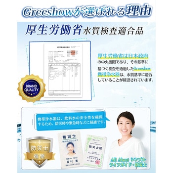 携帯浄水ボトル Greeshow