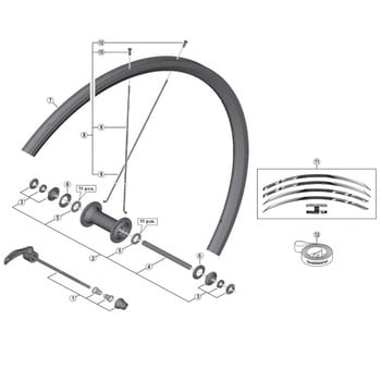 Y4SK98010 ハブ軸組立品(軸長108mm / 玉間100mm) 1個 SHIMANO(シマノ